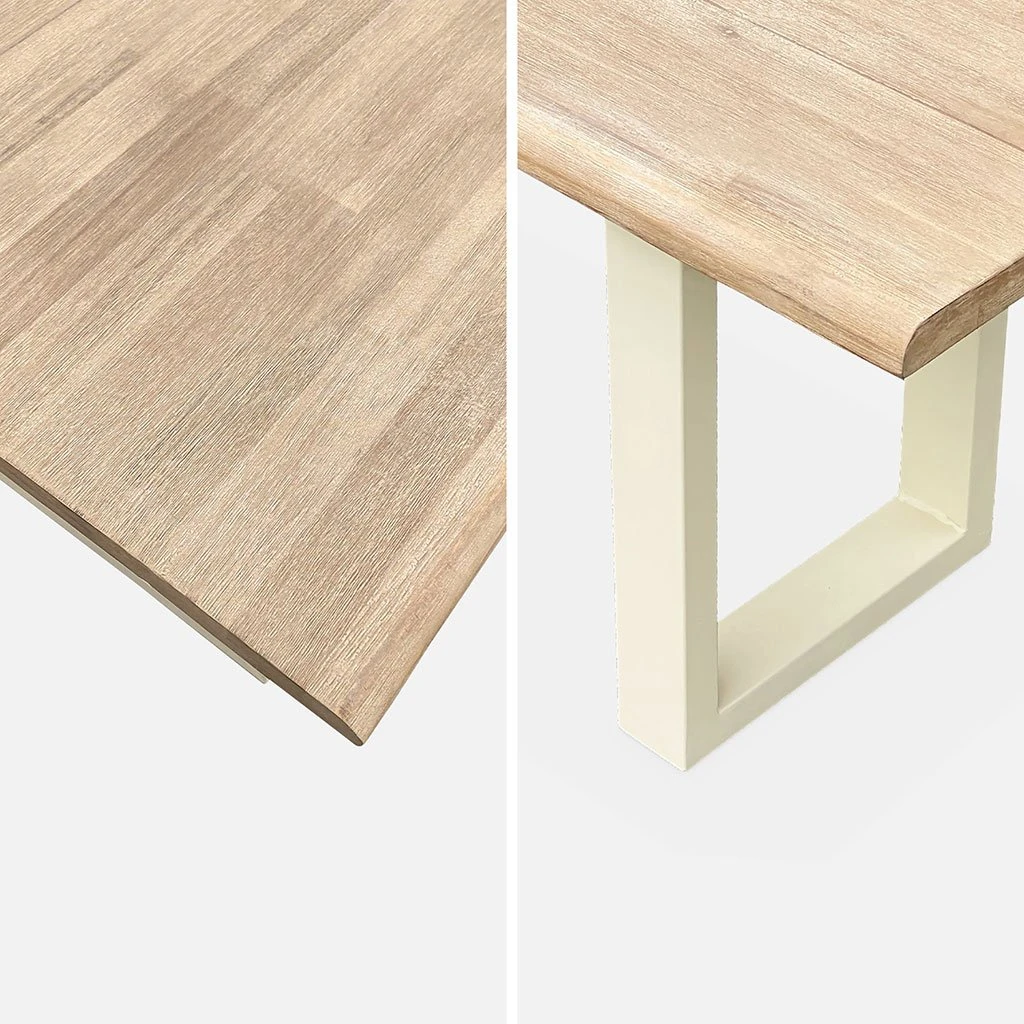 Alice's Garden Table De Jardin En Acacia Brossé Et Acier Beige L180cm - Salta 8 Alice's Garden Table De Jardin En Acacia Brossé Et Acier Beige L180cm - Salta – Image 6