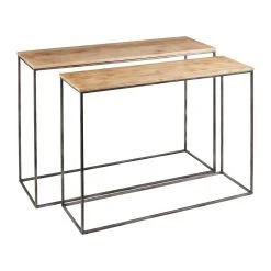 SEMA DESIGN Set De 2 Consoles Heribel Naturel , Gris En Manguier -SEMA design Boutique 72876 DET01 WEB
