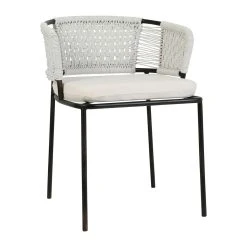 SEMA DESIGN Fauteuil En Fer Noir Et Assise Coton - Cobalt -SEMA design Boutique 76038 DET01 WEB