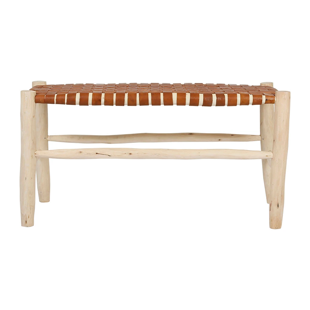 SEMA DESIGN Banc En Cuir Brun Et Bois D'eucalyptus - Cuir 3 SEMA DESIGN Banc En Cuir Brun Et Bois D'eucalyptus - Cuir