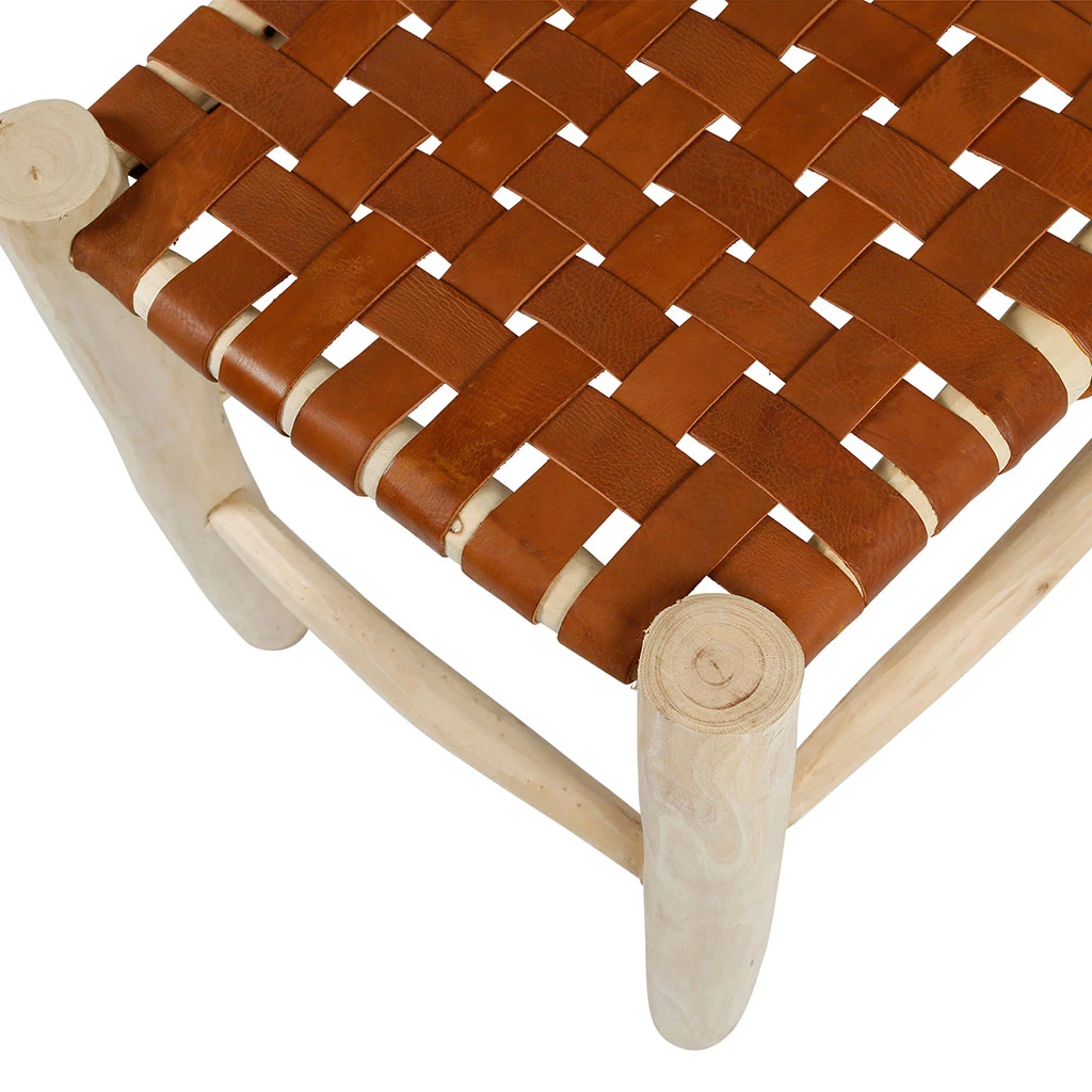 SEMA DESIGN Banc En Cuir Brun Et Bois D'eucalyptus - Cuir 6 SEMA DESIGN Banc En Cuir Brun Et Bois D'eucalyptus - Cuir – Image 4