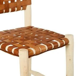 SEMA DESIGN Chaise De Bar En Cuir Brun Et Bois D'eucalyptus - Cuir -SEMA design Boutique 76487 DET02 WEB