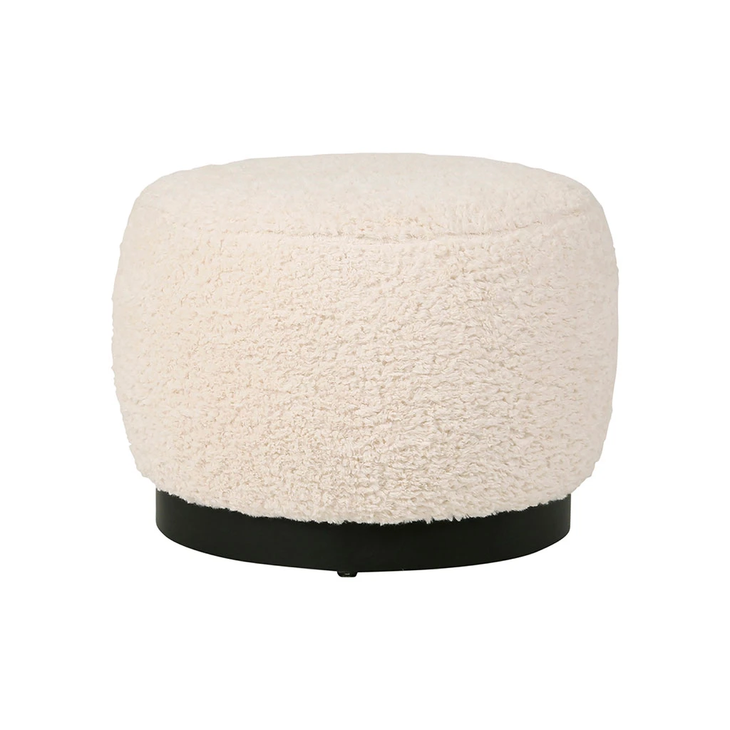 SEMA DESIGN Pouf D'intérieur En Tissu Bouclette Crème Et Noir - Cosine 3 SEMA DESIGN Pouf D'intérieur En Tissu Bouclette Crème Et Noir - Cosine