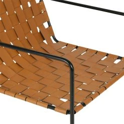 SEMA DESIGN Fauteuil Aspect Cuir Brun Et Fer Noir -Terre Boheme -SEMA design Boutique 76595 DET03 WEB