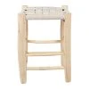 SEMA DESIGN Tabouret En Bois D'eucalyptus Et Coton Beige
