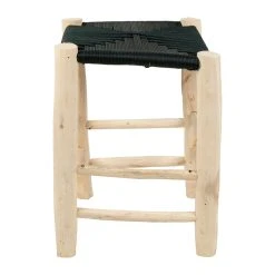 SEMA DESIGN Tabouret En Bois D'eucalyptus Et Nylon émeraude