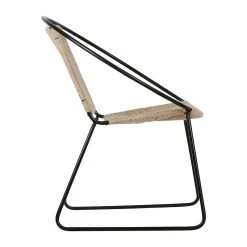 SEMA DESIGN Fauteuil Rond En Jute Naturel Et Fer Noir - Madeira -SEMA design Boutique 77121 DET02 WEB