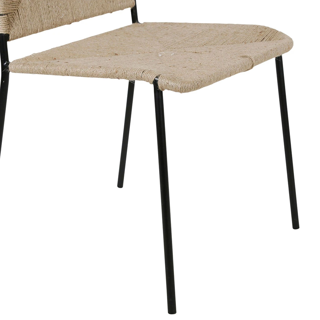 SEMA DESIGN Chaise Macramé Jute Naturel Et Fer Noir - Madeira 6 SEMA DESIGN Chaise Macramé Jute Naturel Et Fer Noir - Madeira – Image 4