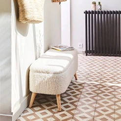 SEMA DESIGN Banc Coffre Bouclette Blanc Crème - Elément -SEMA design Boutique 9d8f1 2