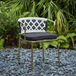 SEMA DESIGN Fauteuil En Fer Doré Et Assise Coton - Cobalt -SEMA design Boutique c2215 amb hd 2022 01 pe sema 9385