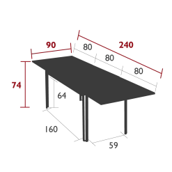 Fermob Table De Jardin Extensible En Aluminium Et Carbone 160/240x90cm - Costa 7 Fermob Table De Jardin Extensible En Aluminium Et Carbone 160/240x90cm - Costa -SEMA design Boutique da88d costa table 160 240x90 fr